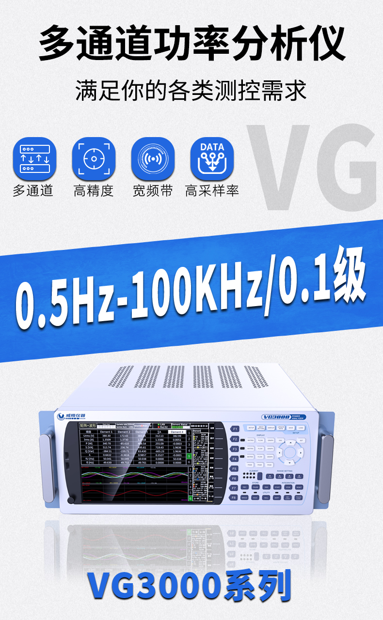 威格新品-多通道，多功能、高精度功率分析儀VG3000系列 廠家直銷 質(zhì)量保障插圖1